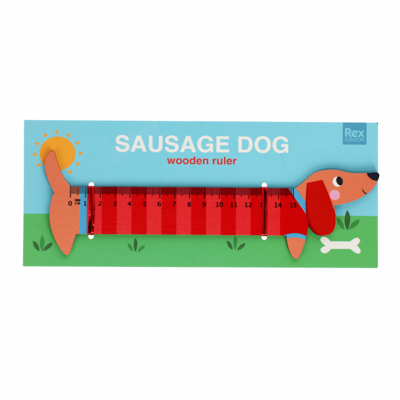 Rex London Wooden Ruler - Sausage Dog