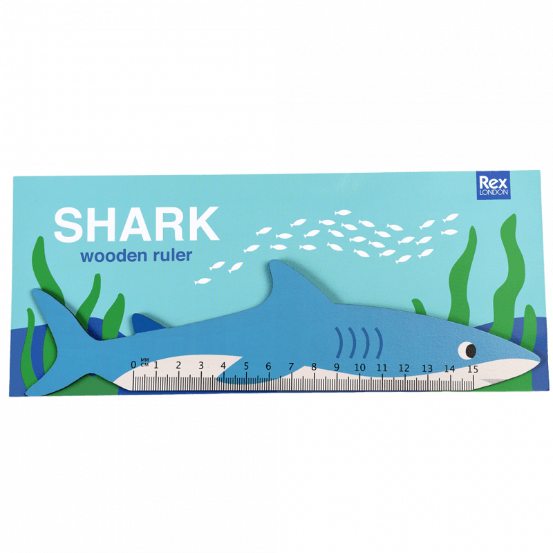 Rex London Wooden Ruler - Shark