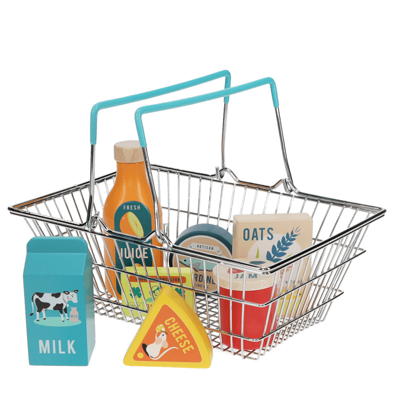 Rex London Wooden Shopping Playset With Basket