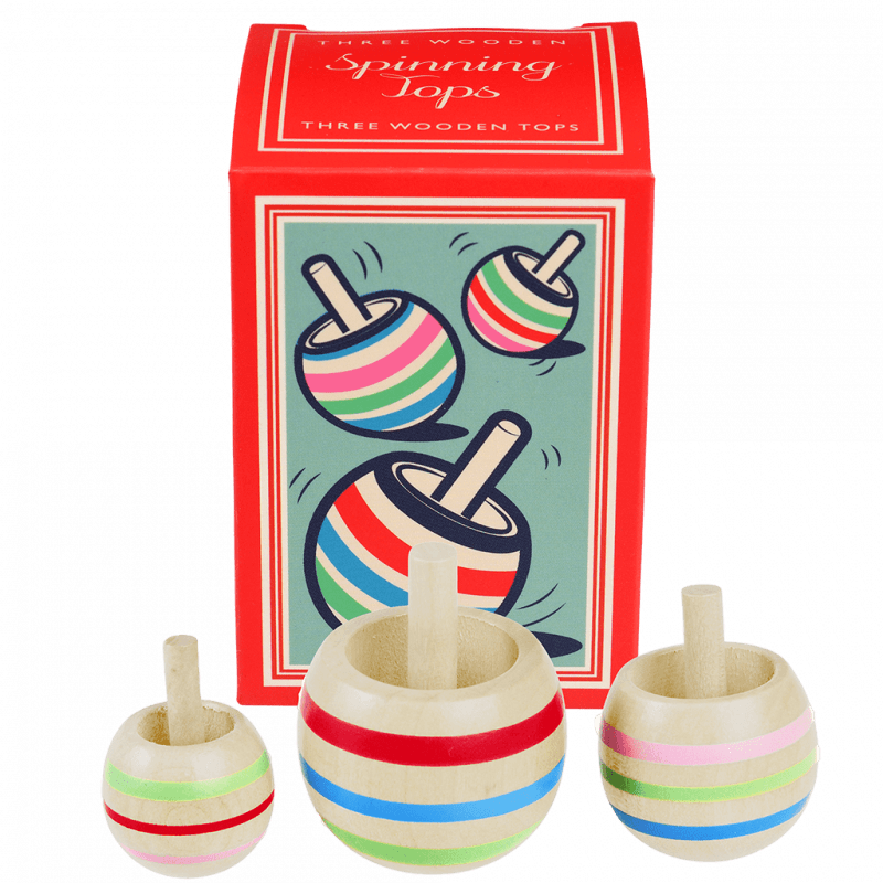 Rex London Wooden Spinning Tops (set Of 3)