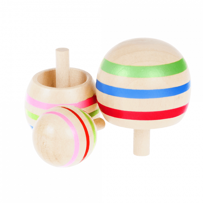 Rex London Wooden Spinning Tops (set Of 3)