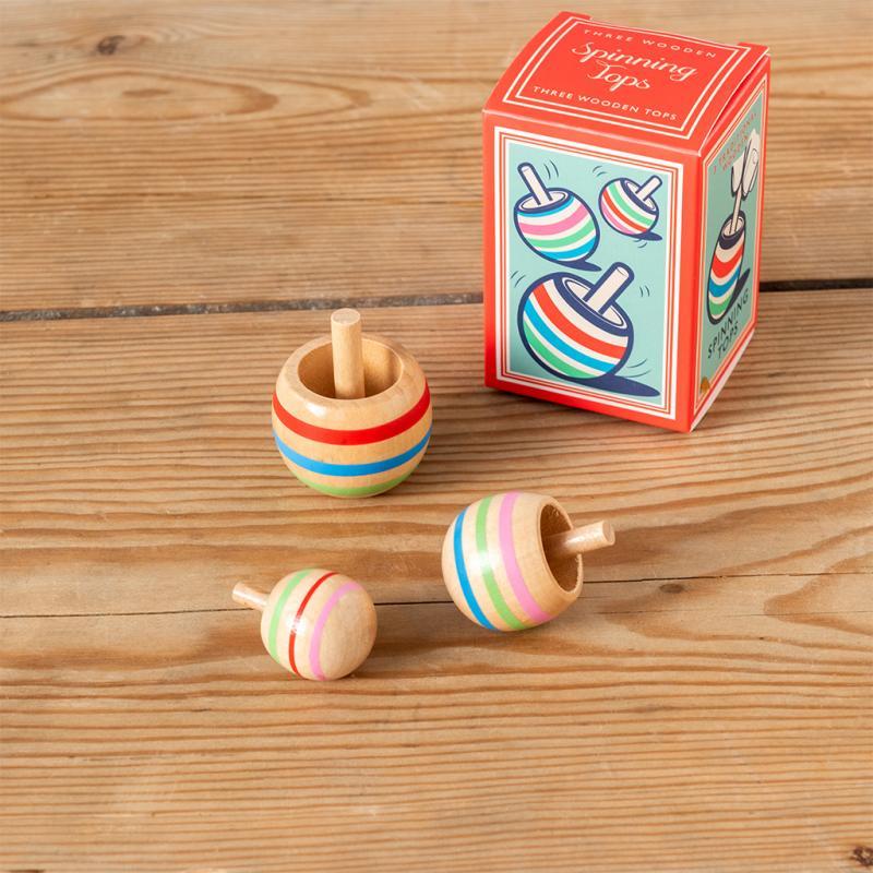 rex london Wooden spinning tops (set of 3)