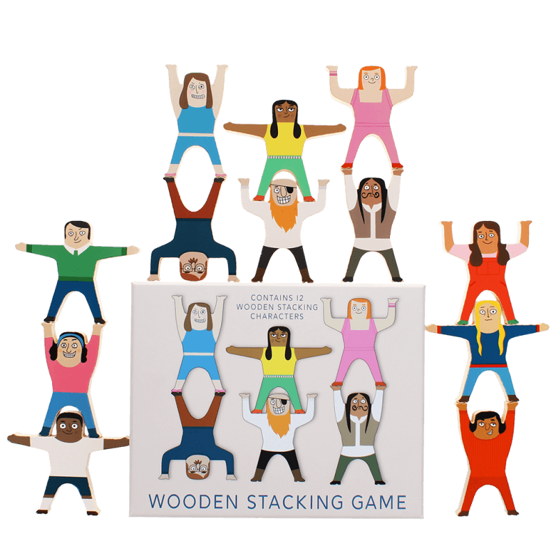 Rex London Wooden Stacking Characters Game