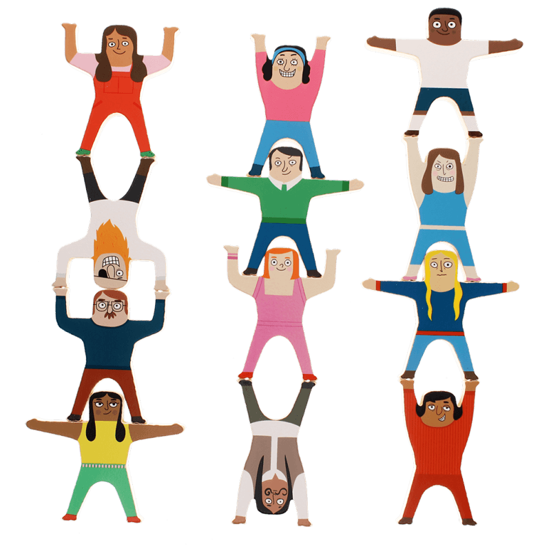 Rex London Wooden Stacking Characters Game