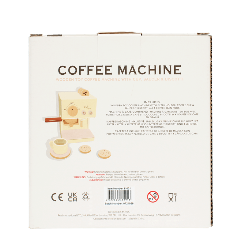Rex London Wooden Toy Coffee Machine Playset