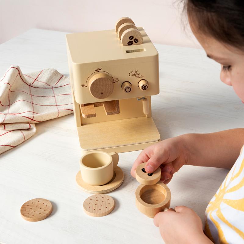 rex london Wooden toy coffee machine playset