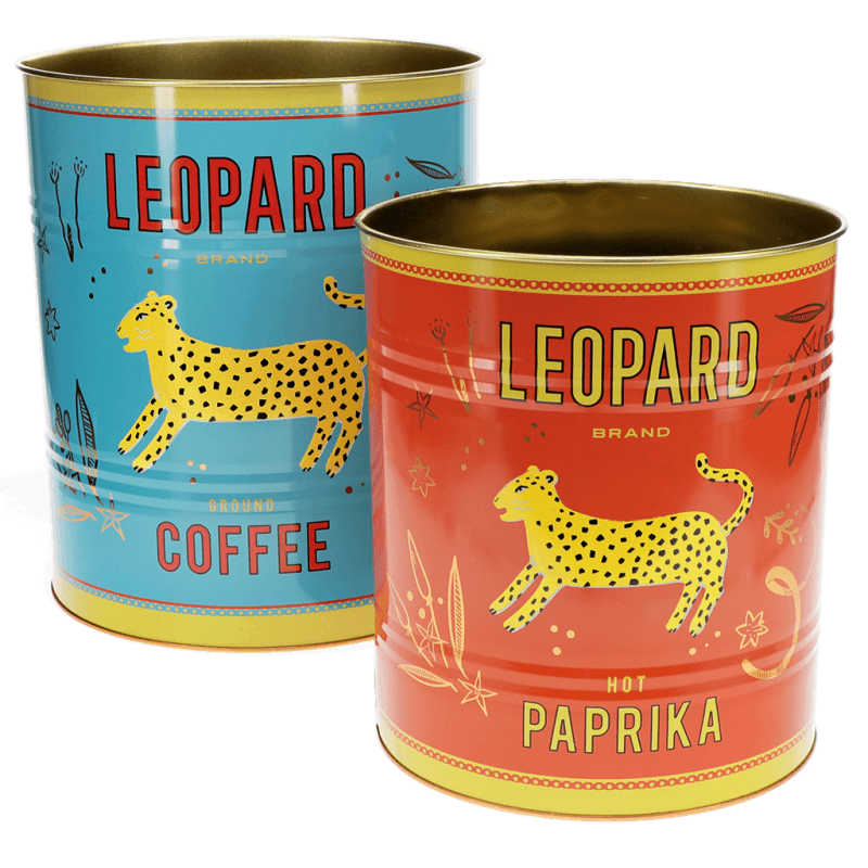 Rex London XL Storage Tins (set Of 2) - Leopard