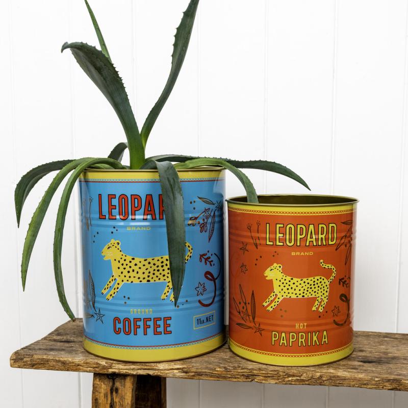 rex london XL storage tins (set of 2) - Leopard