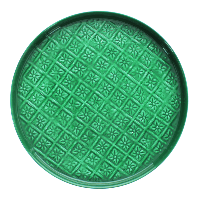rex london Round enamel trinket tray (30cm) - Dark green