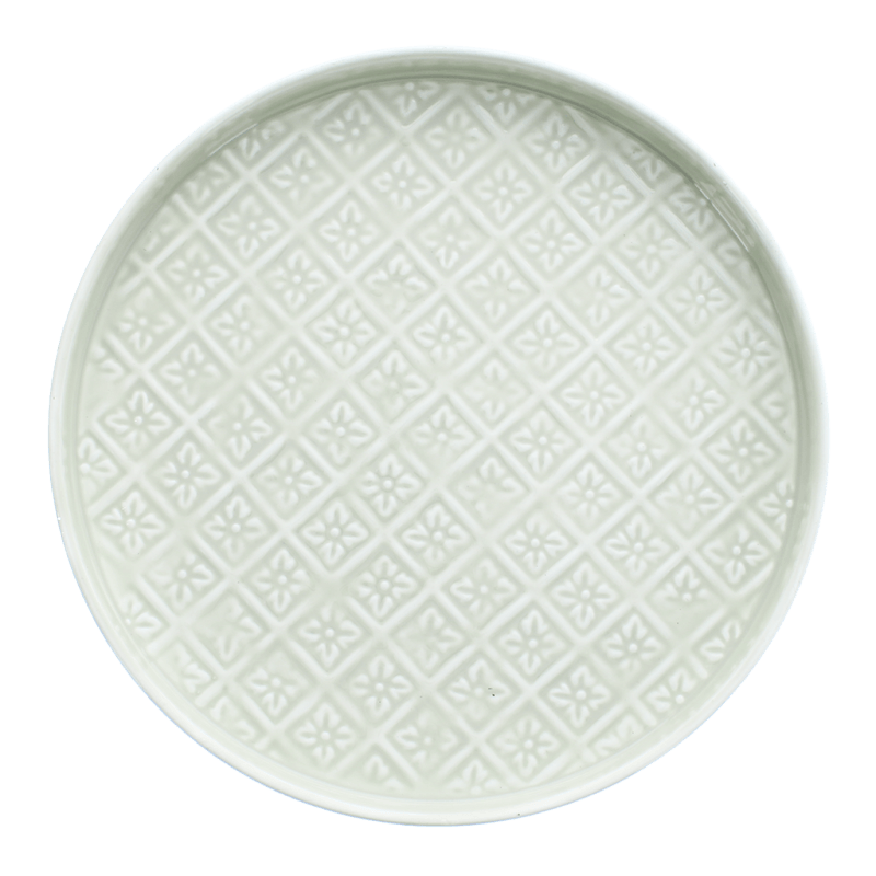 rex london Round enamel trinket tray (30cm) - Light grey