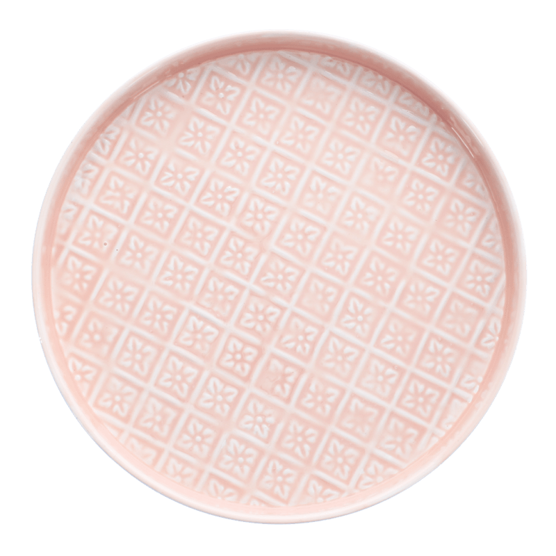 rex london Round enamel trinket tray (30cm) - Soft Pink