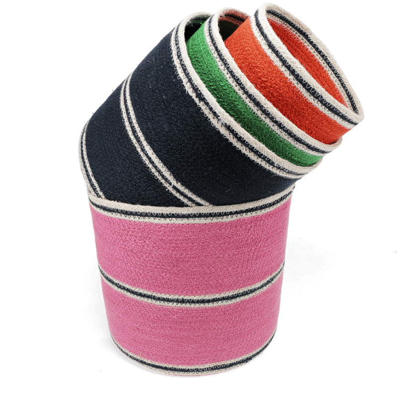 Rex London Round Jute Storage Baskets (set Of 4) - Multi-colour
