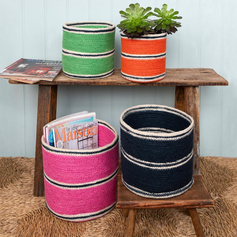 rex london Round jute storage baskets (set of 4) - Multi-colour