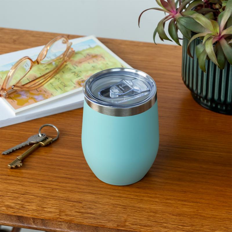 rex london Rubber coated travel cup 350ml - Eggshell blue