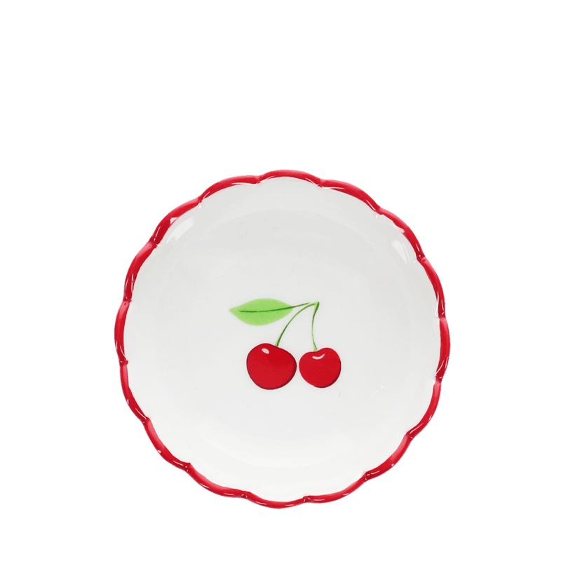 Rex London Scalloped Ceramic Trinket Dish (9cm) - Cherry