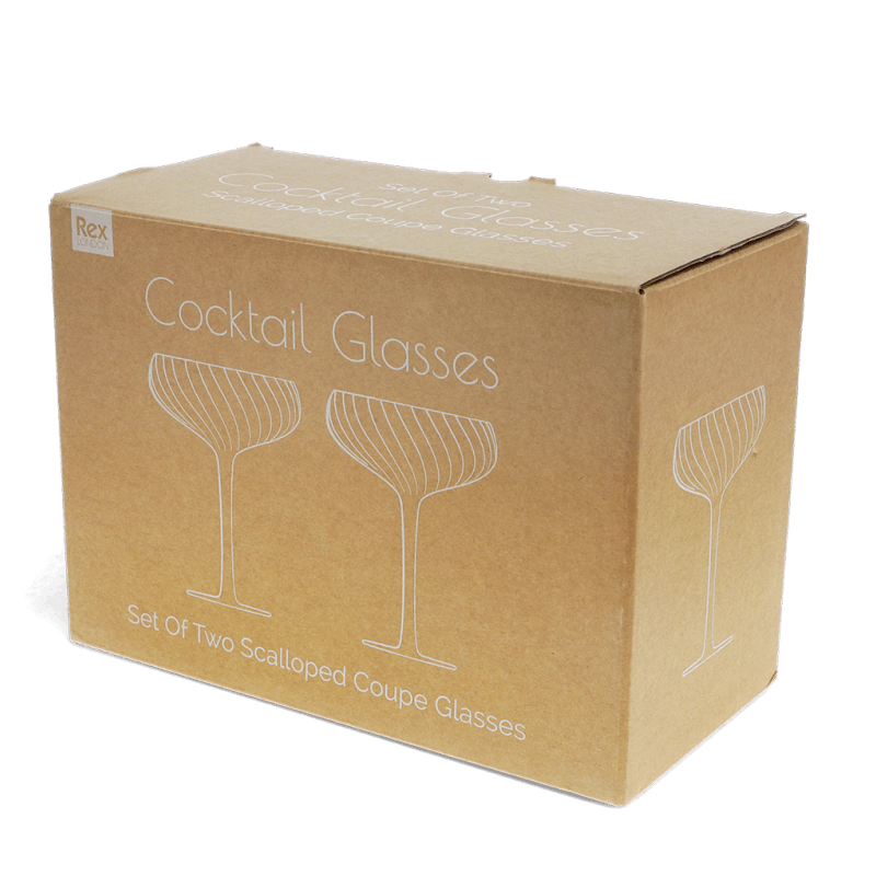 rex London Scalloped Coupe Cocktail Glasses 250ml (set Of 2) - Pink