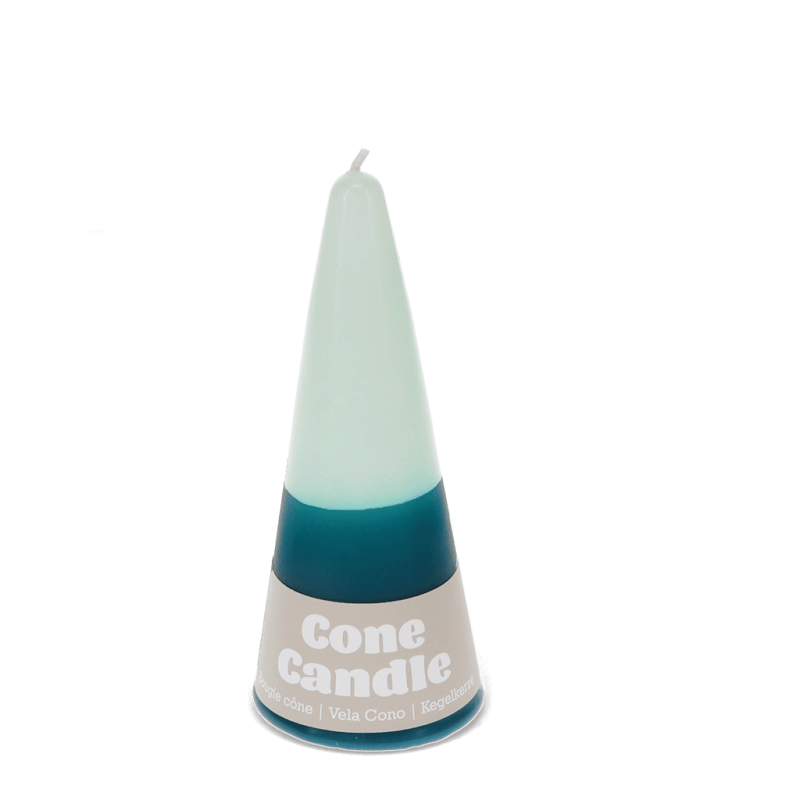 Rex London Small Two-colour Cone Candle - Dark Blue-mint Green