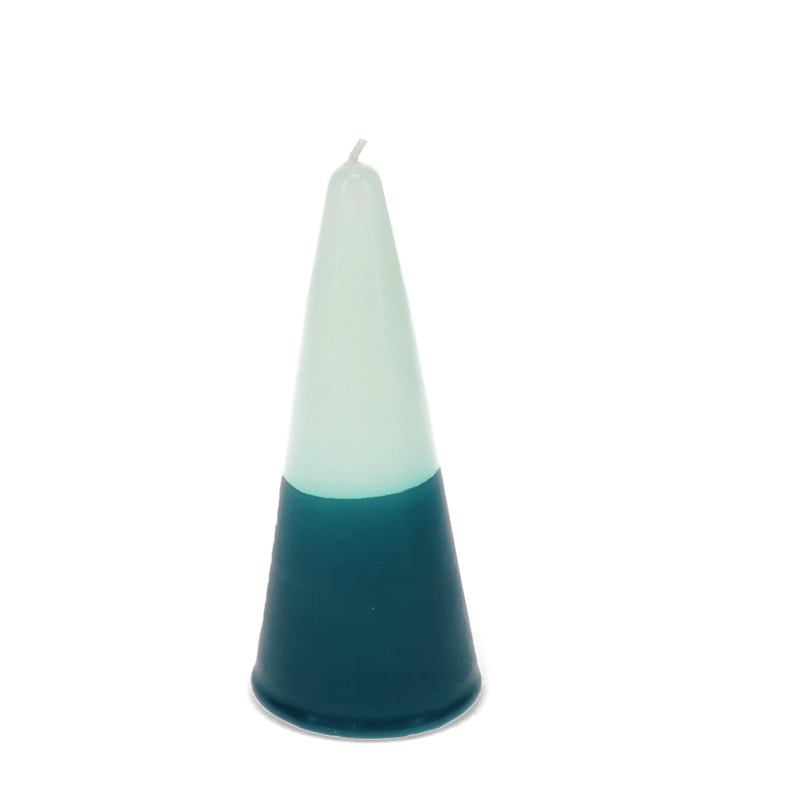 Rex London Small Two-colour Cone Candle - Dark Blue-mint Green