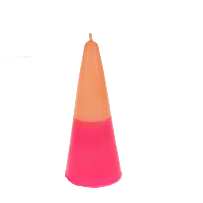 Rex London Small Two-colour Cone Candle - Pink-orange