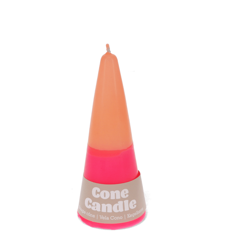 Rex London Small Two-colour Cone Candle - Pink-orange