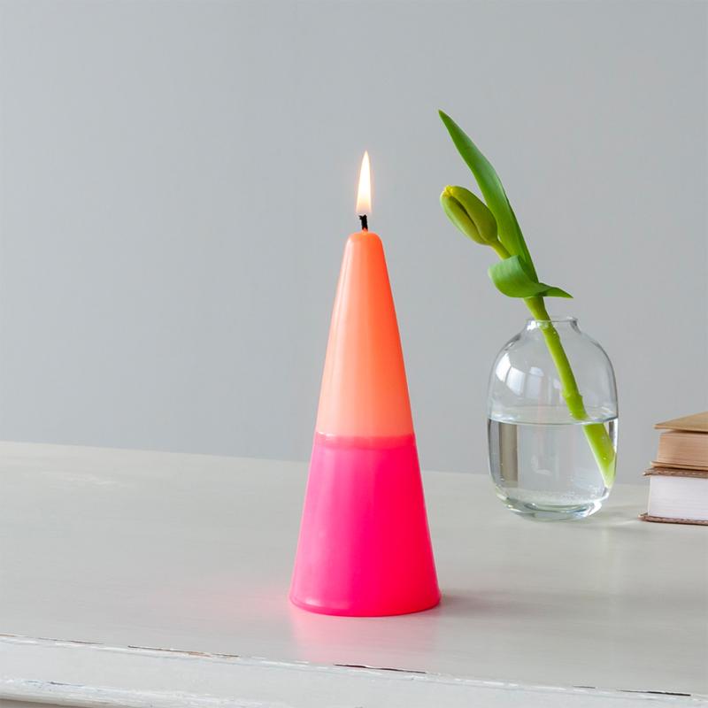 rex london Small two-colour cone candle - Pink-orange