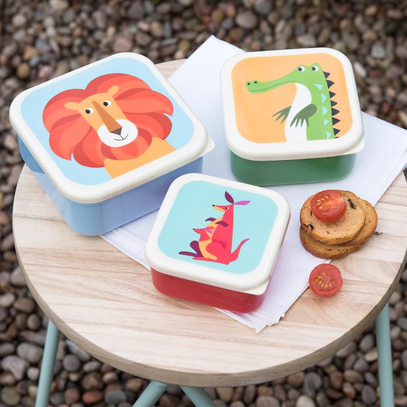 rex london Snack boxes (set of 3) - Colourful Creatures