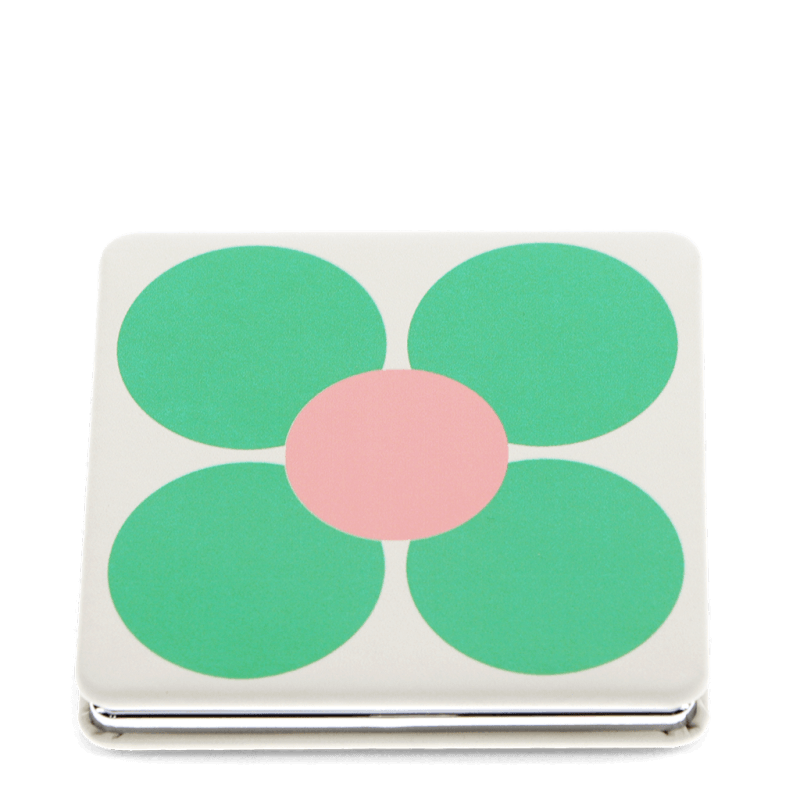 Rex London Square Pocket Mirror - Pink And Green Daisy