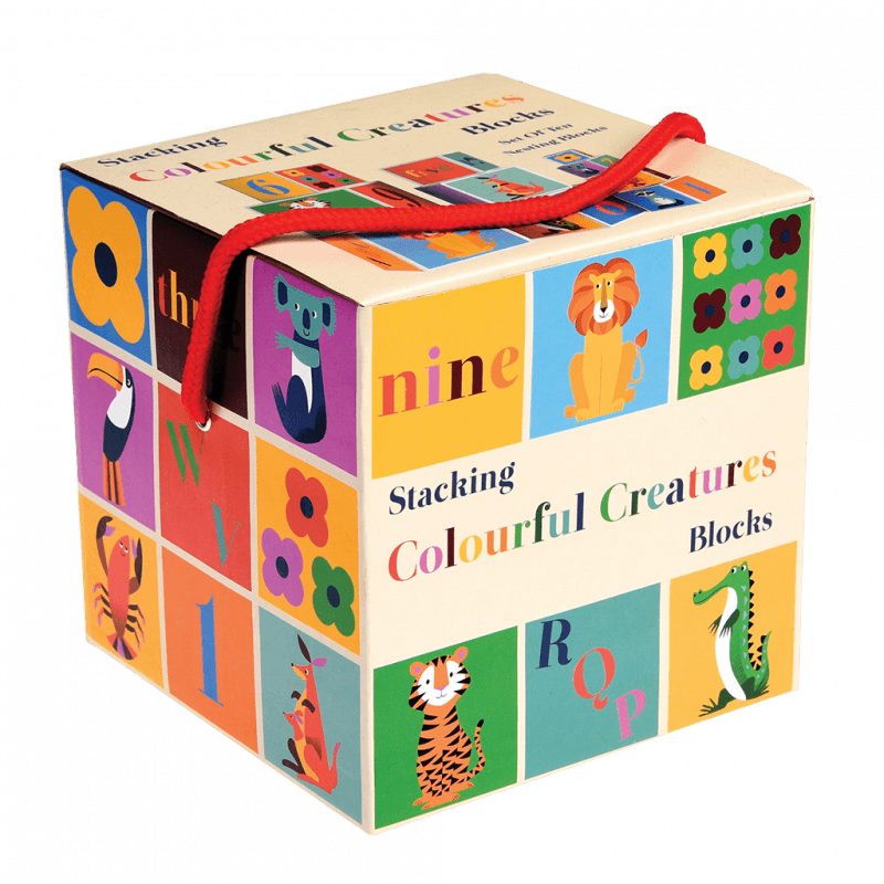 Rex London Stacking Blocks With Numbers - Colourful Creatures