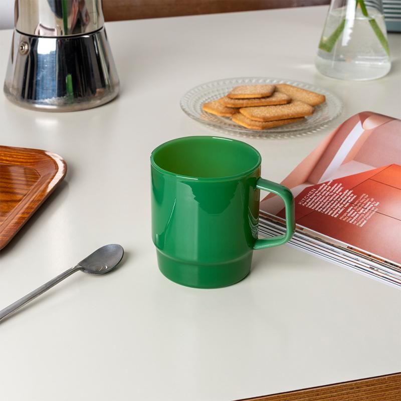 rex london Stacking glass coffee cup 280ml - Jade green