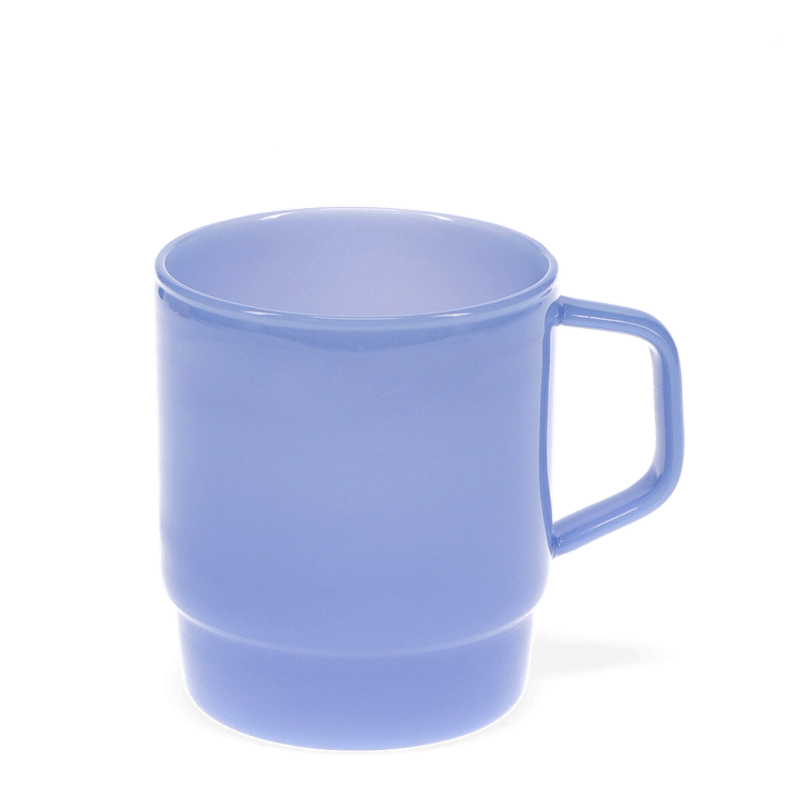 Rex London Stacking Glass Coffee Cup 280ml - Milky Blue