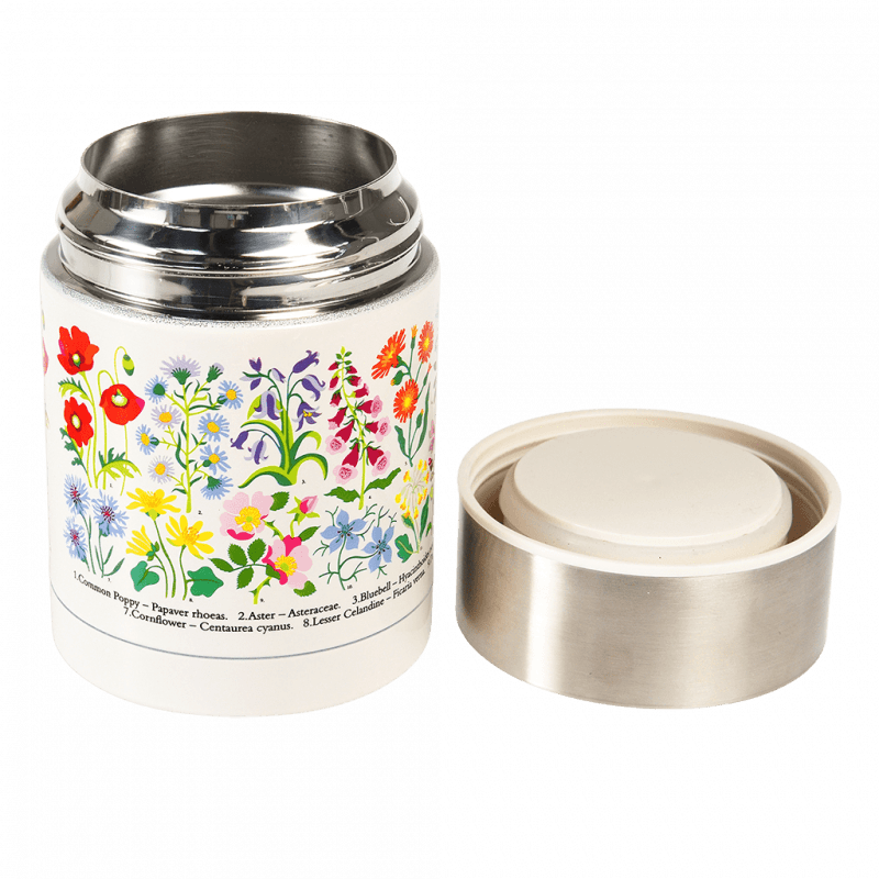 Rex London Stainless Steel Food Flask (450 Ml) - Wild Flowers
