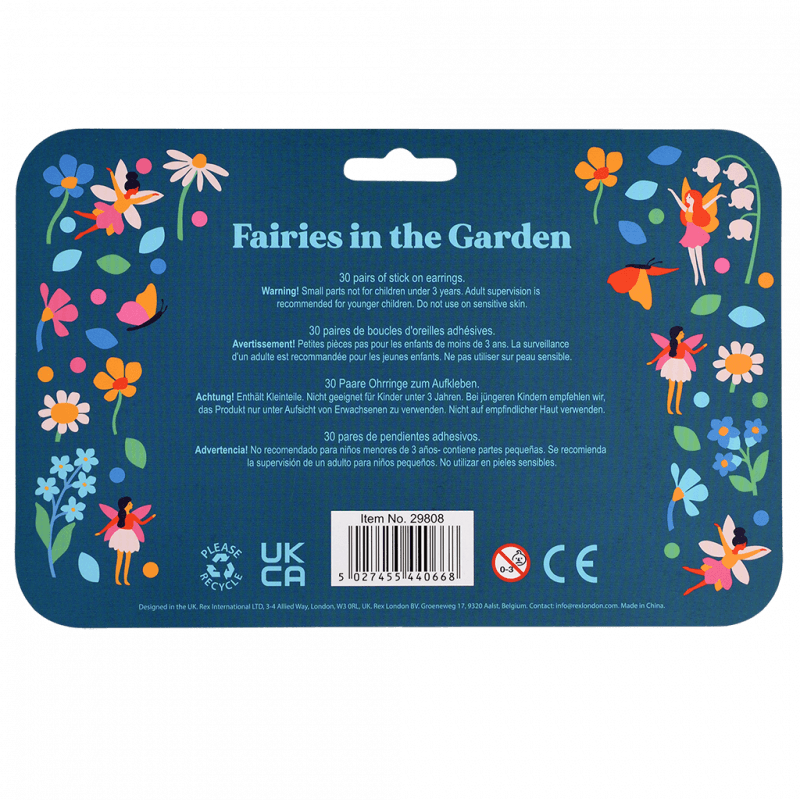 Rex London Stick On Earrings (30 Pairs) - Fairies In The Garden