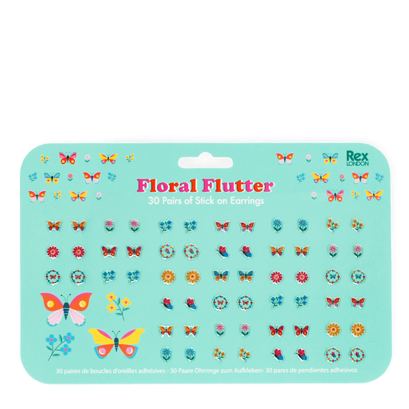 Rex London Stick On Earrings (30 Pairs) - Floral Flutter