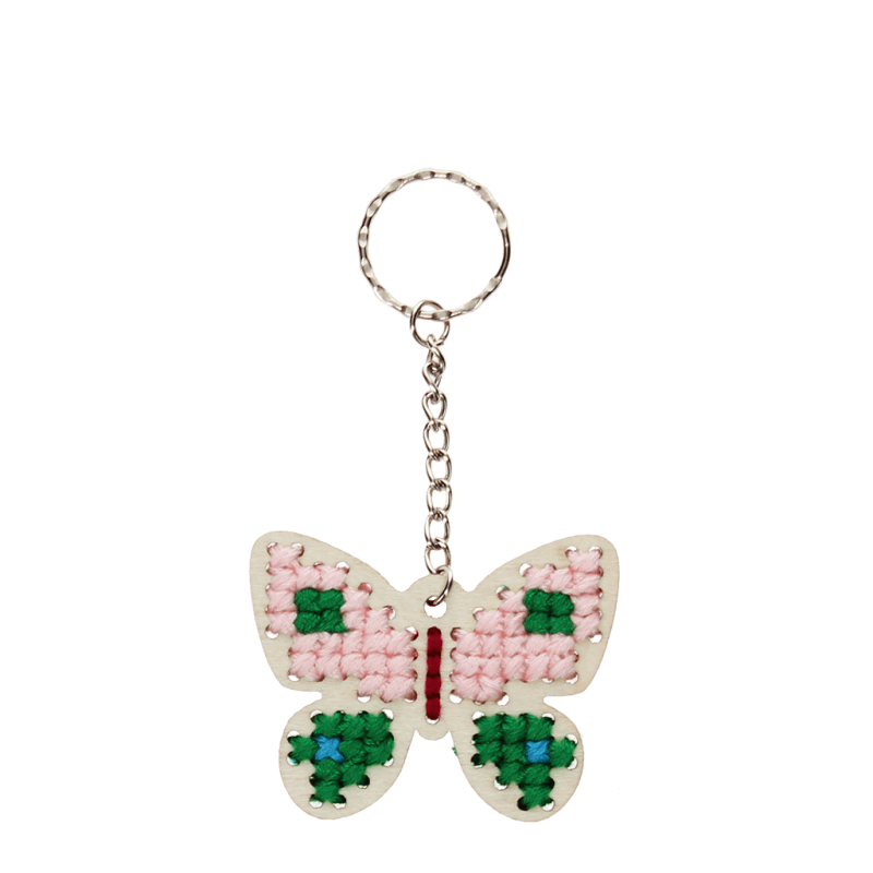 Rex London Stitch Your Own Wooden Keyring - Butterfly