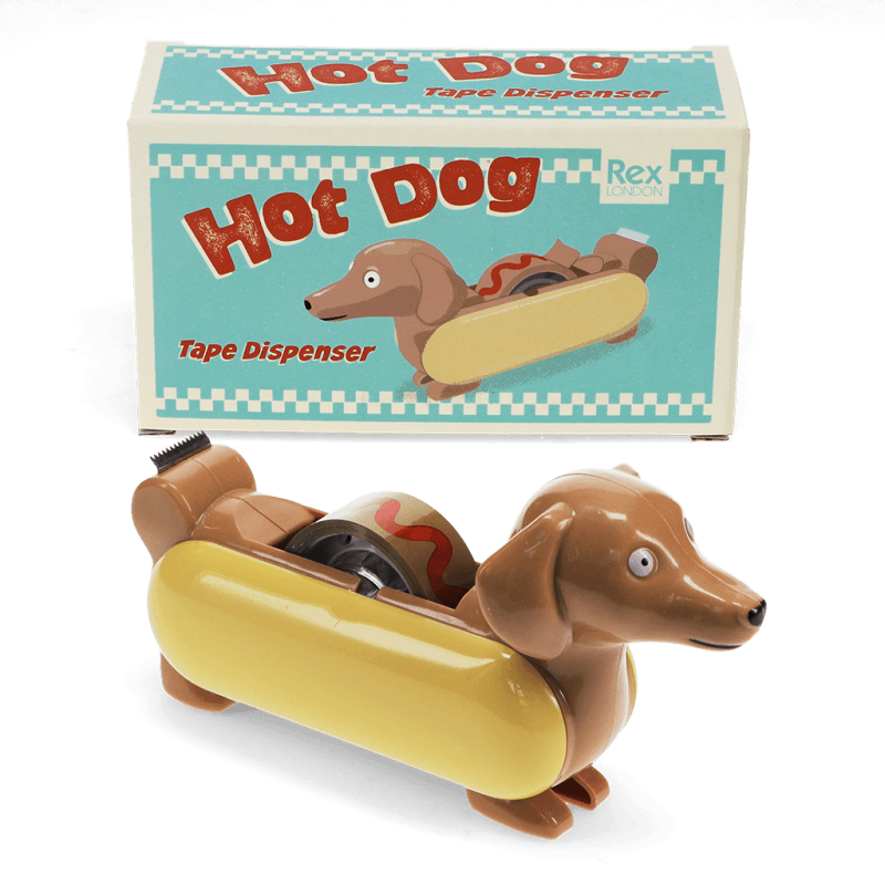 Rex London Tape Dispenser With Roll Of Tape - Hot Dog
