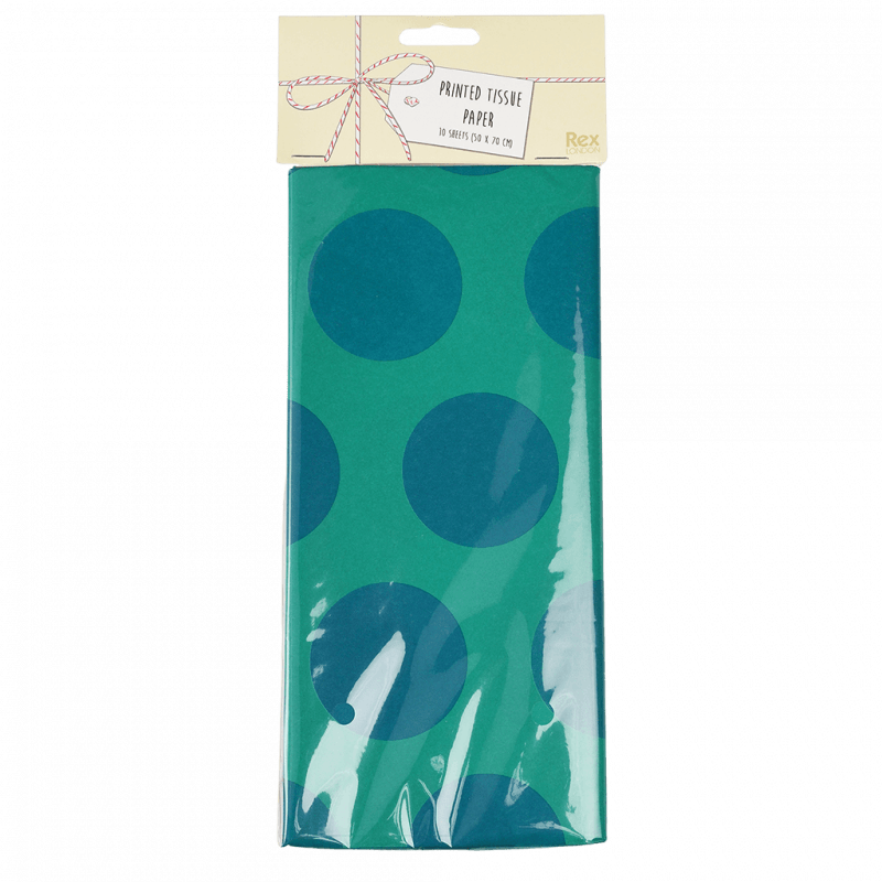 Rex London Tissue Paper (10 Sheets) - Spotlight Blue On Turquoise