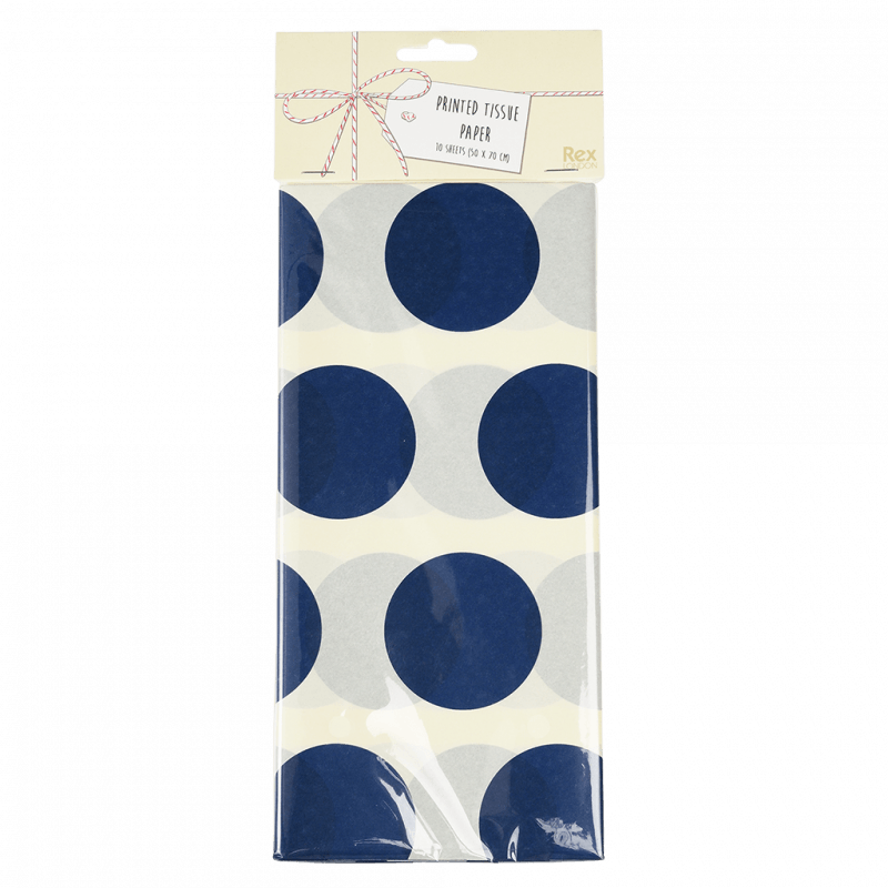 Rex London Tissue Paper (10 Sheets) - Spotlight Navy On White
