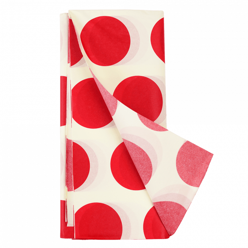 Rex London Tissue Paper (10 Sheets) - Spotlight Red On White