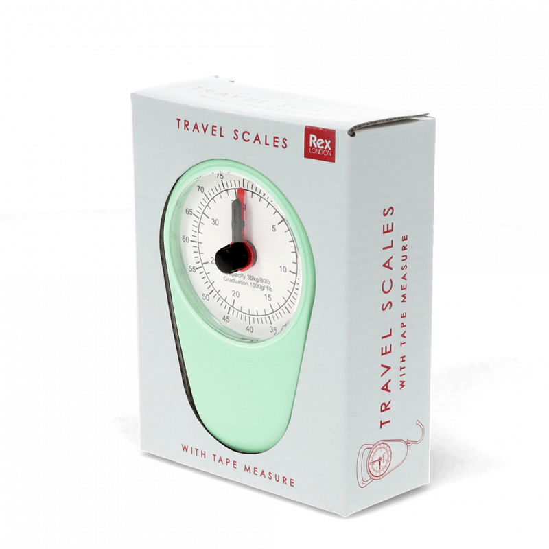 Rex London Travel Scales With Tape Measure - Pistachio Green