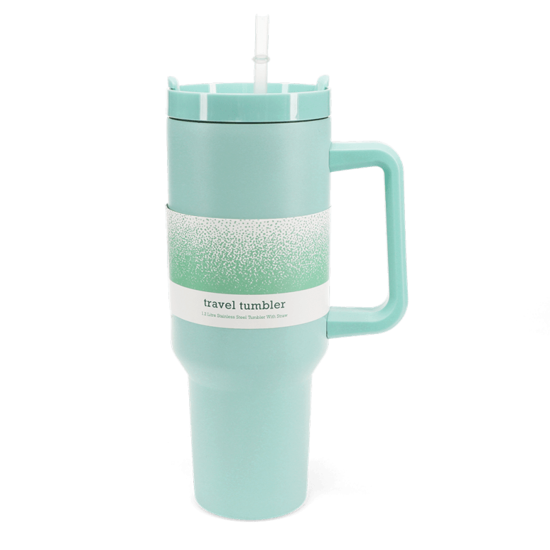 Rex London Travel Tumbler With Handle (1.2Ltr) - Eggshell Blue