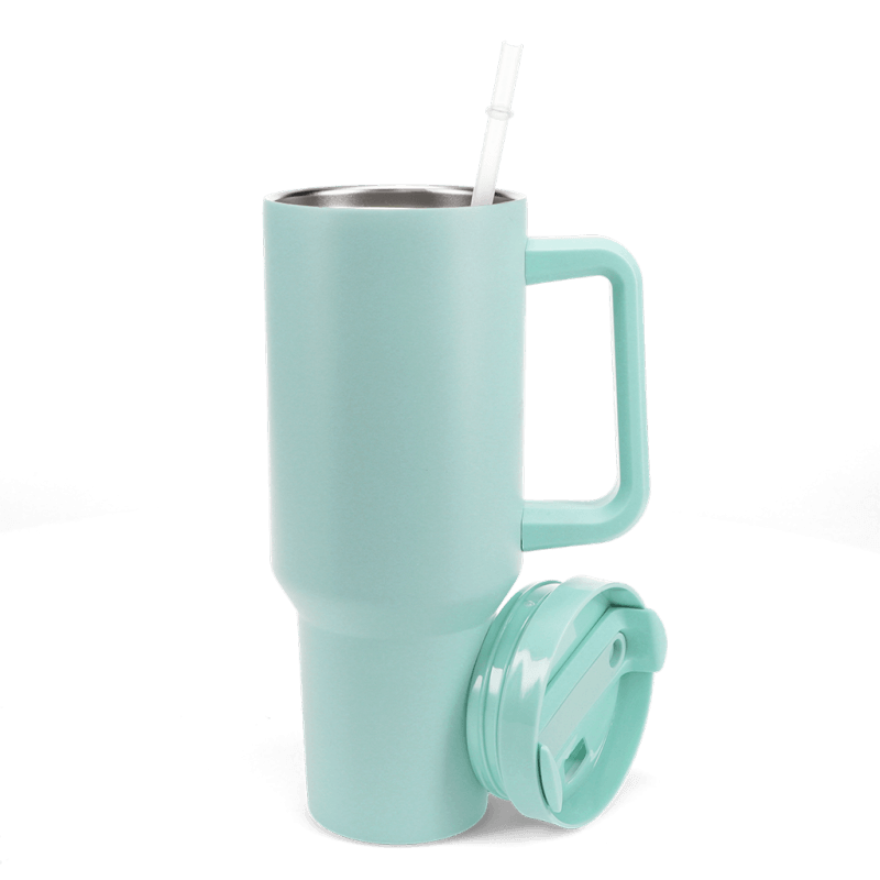 Rex London Travel Tumbler With Handle (1.2Ltr) - Eggshell Blue