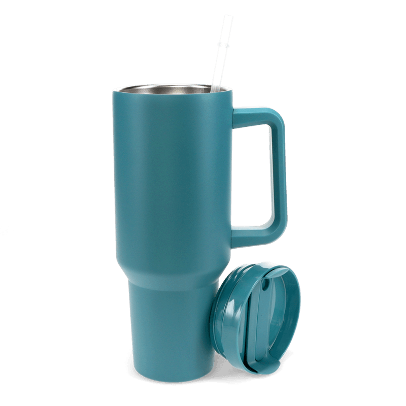 Rex London Travel Tumbler With Handle (1.2Ltr) - Petrol Blue