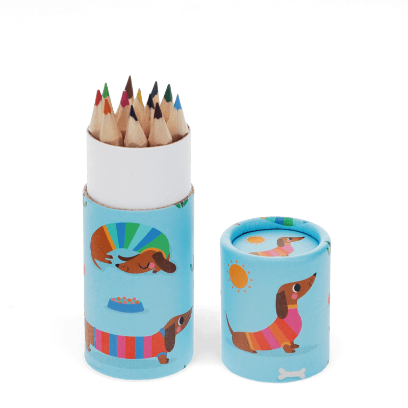 Rex London Tube Of Colouring Pencils - Sunny Sausage Dog