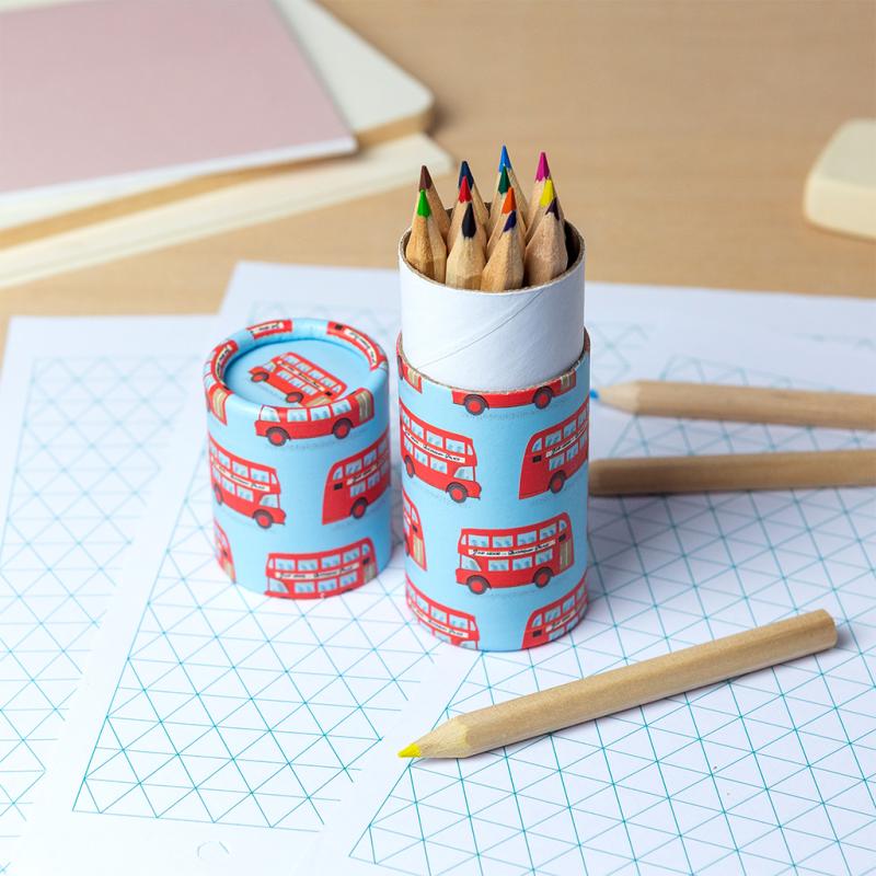 rex london Tube of colouring pencils -TfL Routemaster Bus