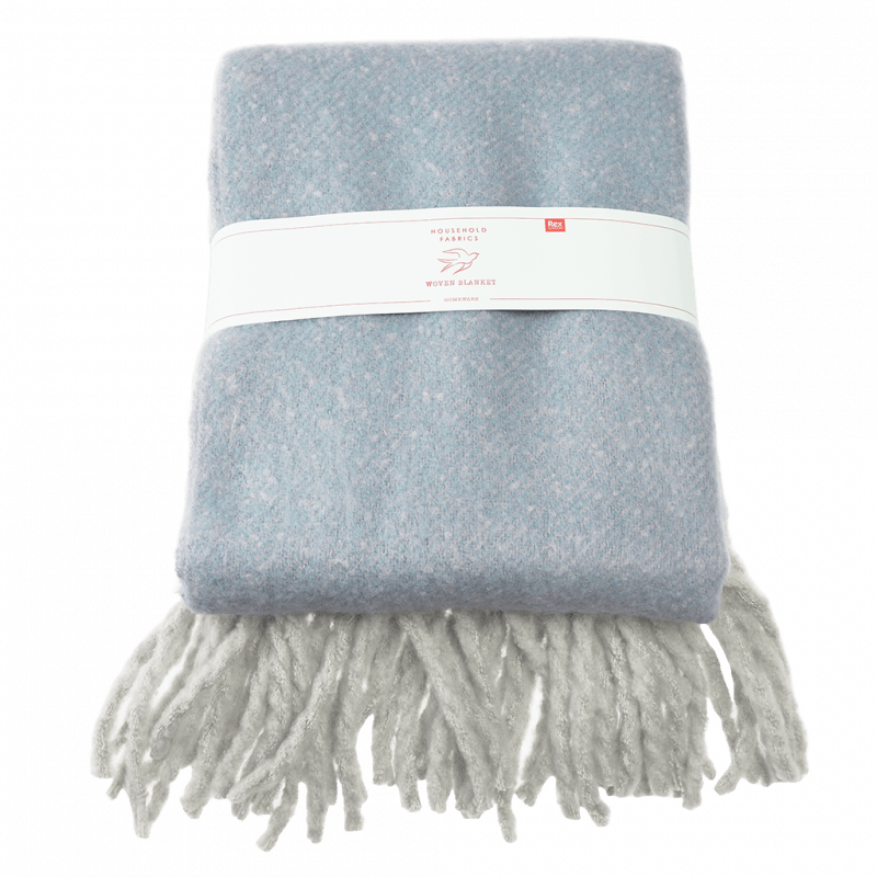 Rex London Ultra Soft Woven Blanket (127 X 152cm) - Light Blue