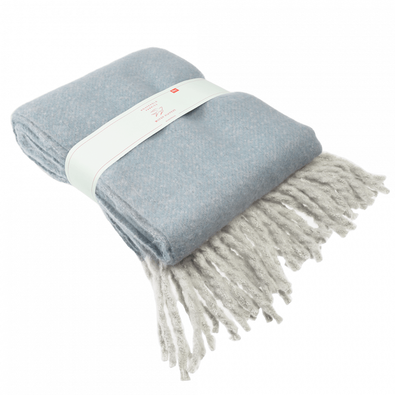 Rex London Ultra Soft Woven Blanket (127 X 152cm) - Light Blue