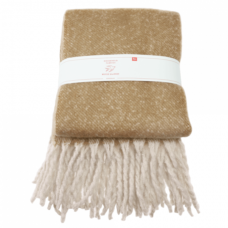 Rex London Ultra Soft Woven Blanket (127 X 152cm) - Mustard