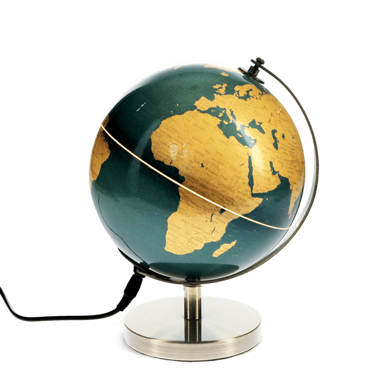 Rex London USB World Globe Light (14.2cm) - Blue And Gold