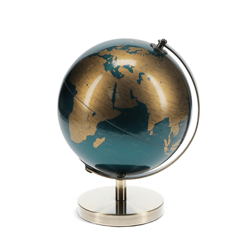 Rex London USB World Globe Light (14.2cm) - Blue And Gold