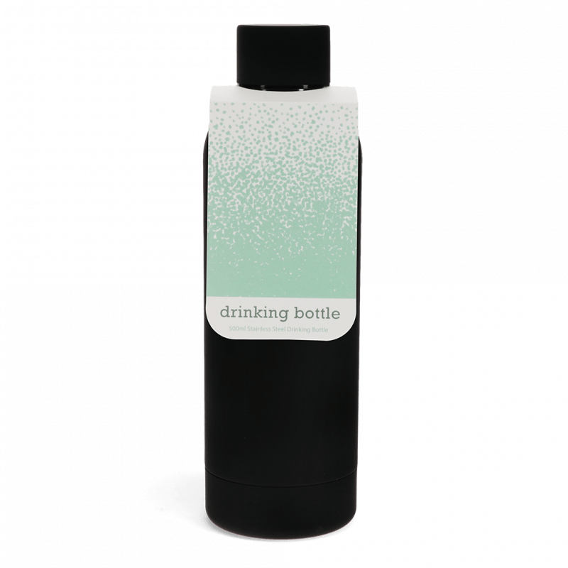 Rex London Water Bottle - Black (stainless Steel 500ml)